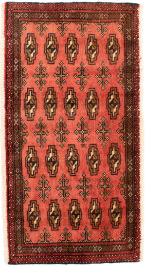 Turkaman-tæppe - 130 x 60 cm - rust