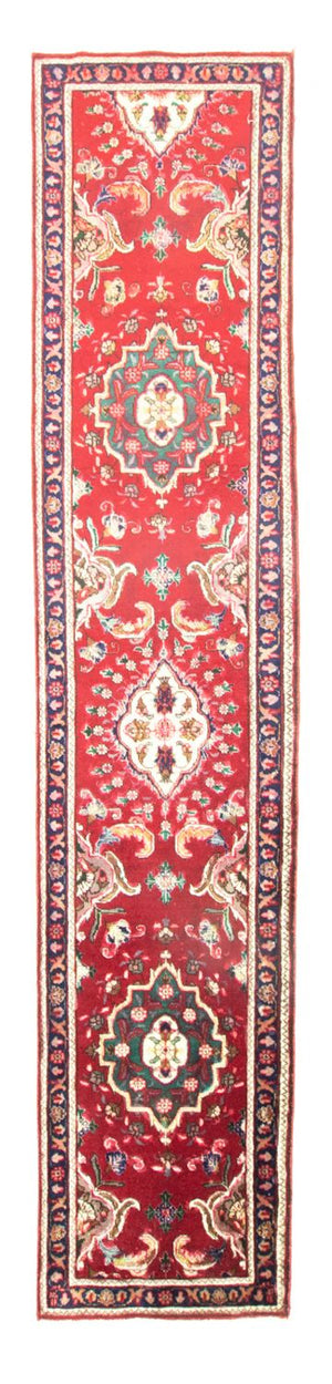 Løber Persisk tæppe - Tabriz - 417 x 85 cm - rød