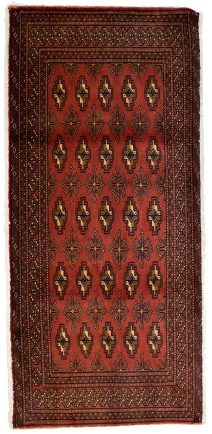 Turkaman-tæppe - 130 x 60 cm - rød