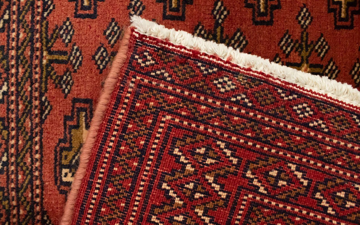 Turkaman-tæppe - 130 x 60 cm - rød