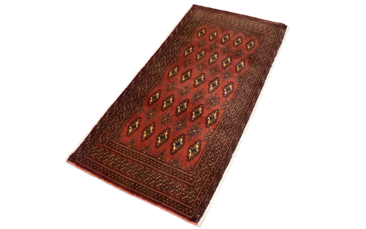 Turkaman-tæppe - 130 x 60 cm - rød
