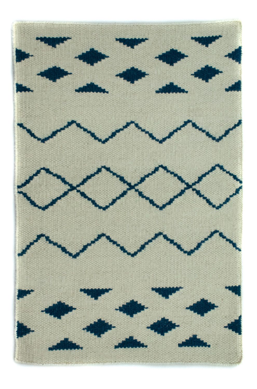 Kelim-tæppe - Trendy - 95 x 62 cm - blå