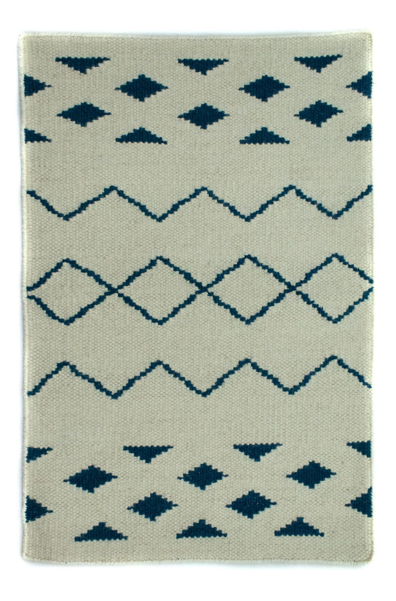 Kelim-tæppe - Trendy - 95 x 62 cm - blå