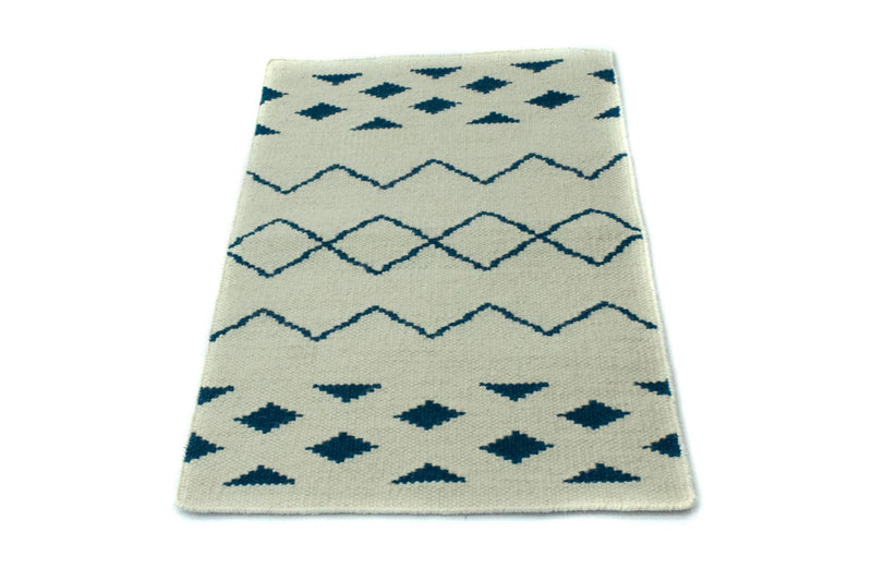 Kelim-tæppe - Trendy - 95 x 62 cm - blå