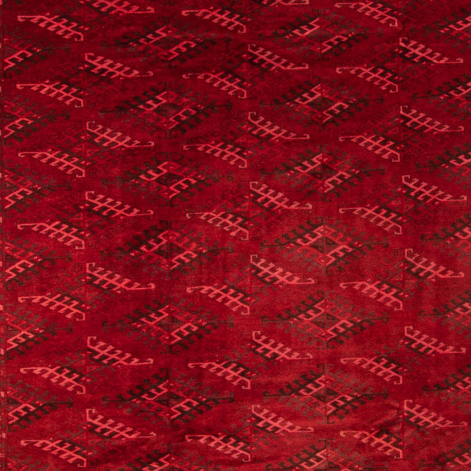 Afghansk tæppe - 323 x 279 cm - rød