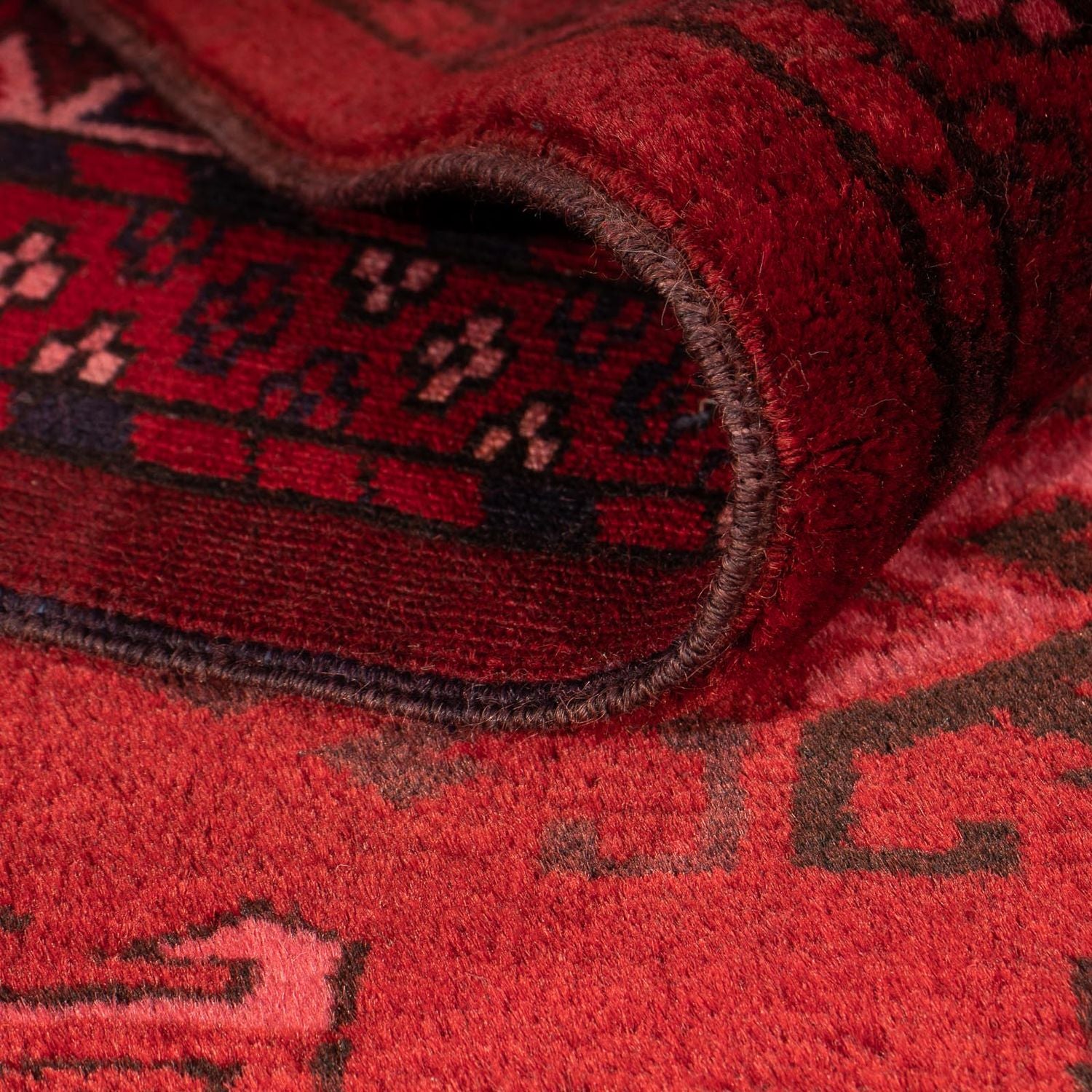 Afghansk tæppe - 323 x 279 cm - rød