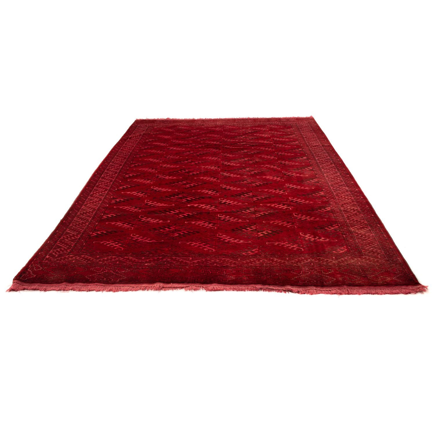 Afghansk tæppe - 323 x 279 cm - rød