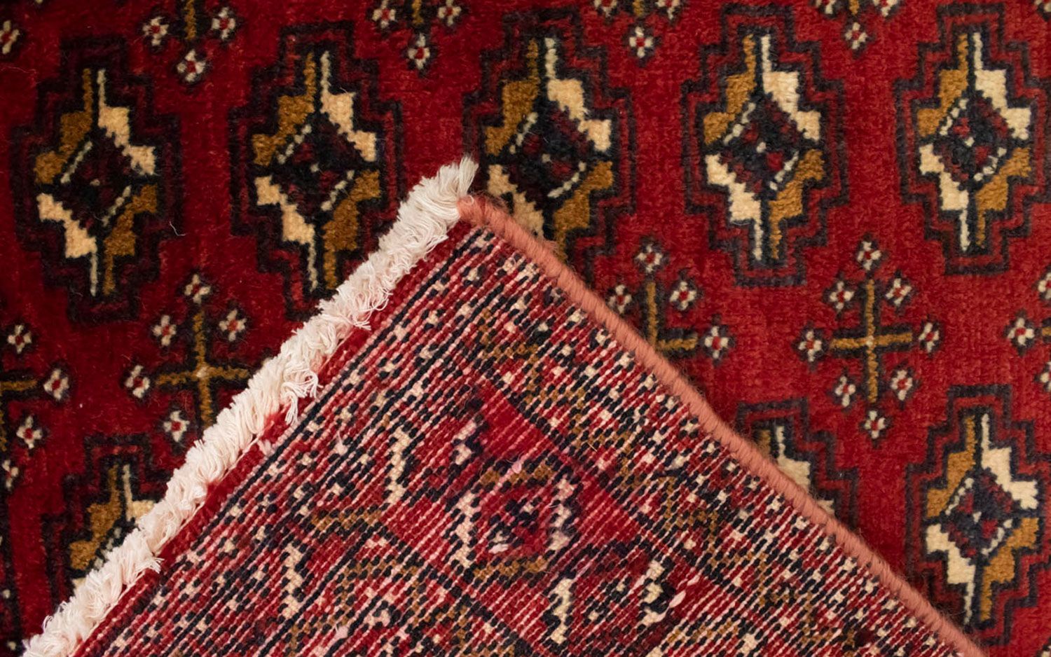 Turkaman-tæppe - 130 x 60 cm - rød