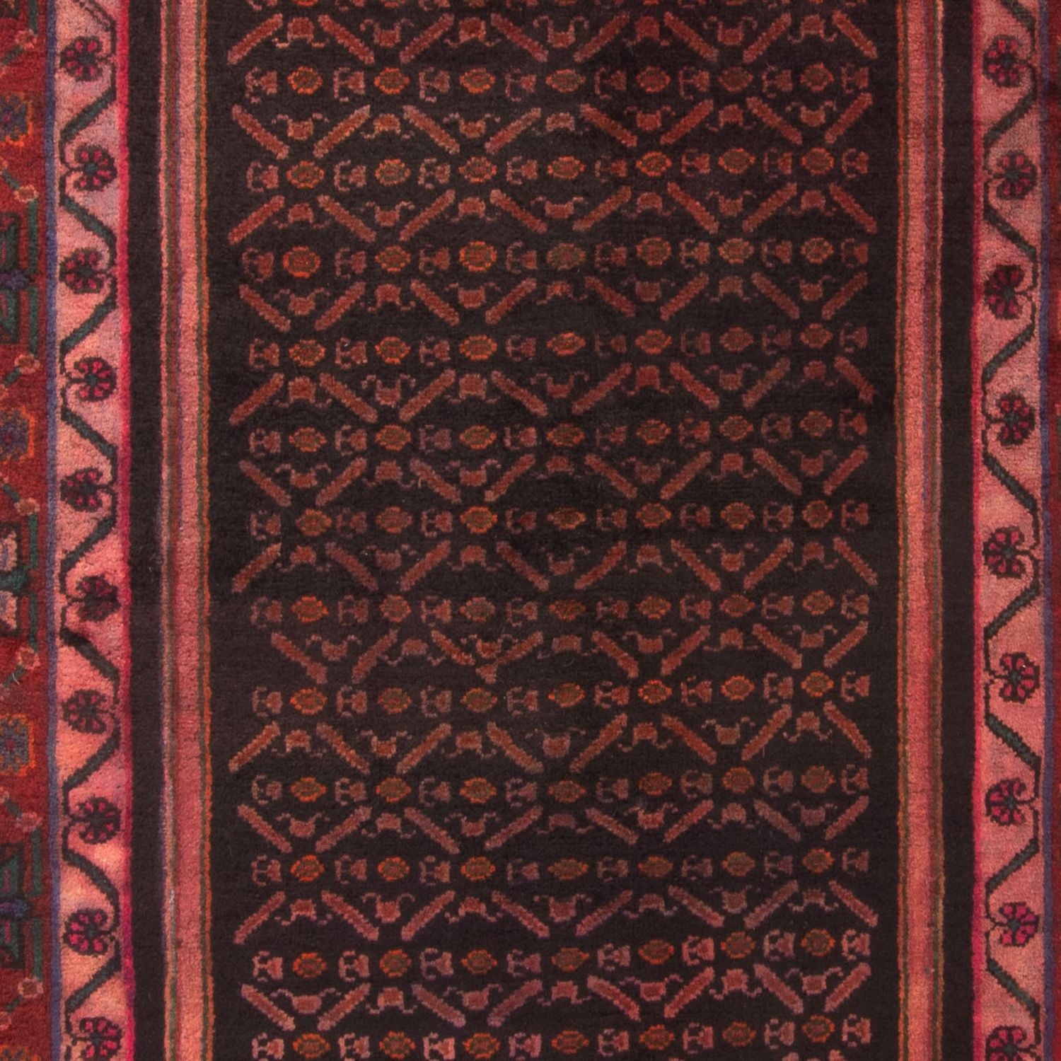 Persisk tæppe - Nomadisk - 300 x 155 cm - mørkerød