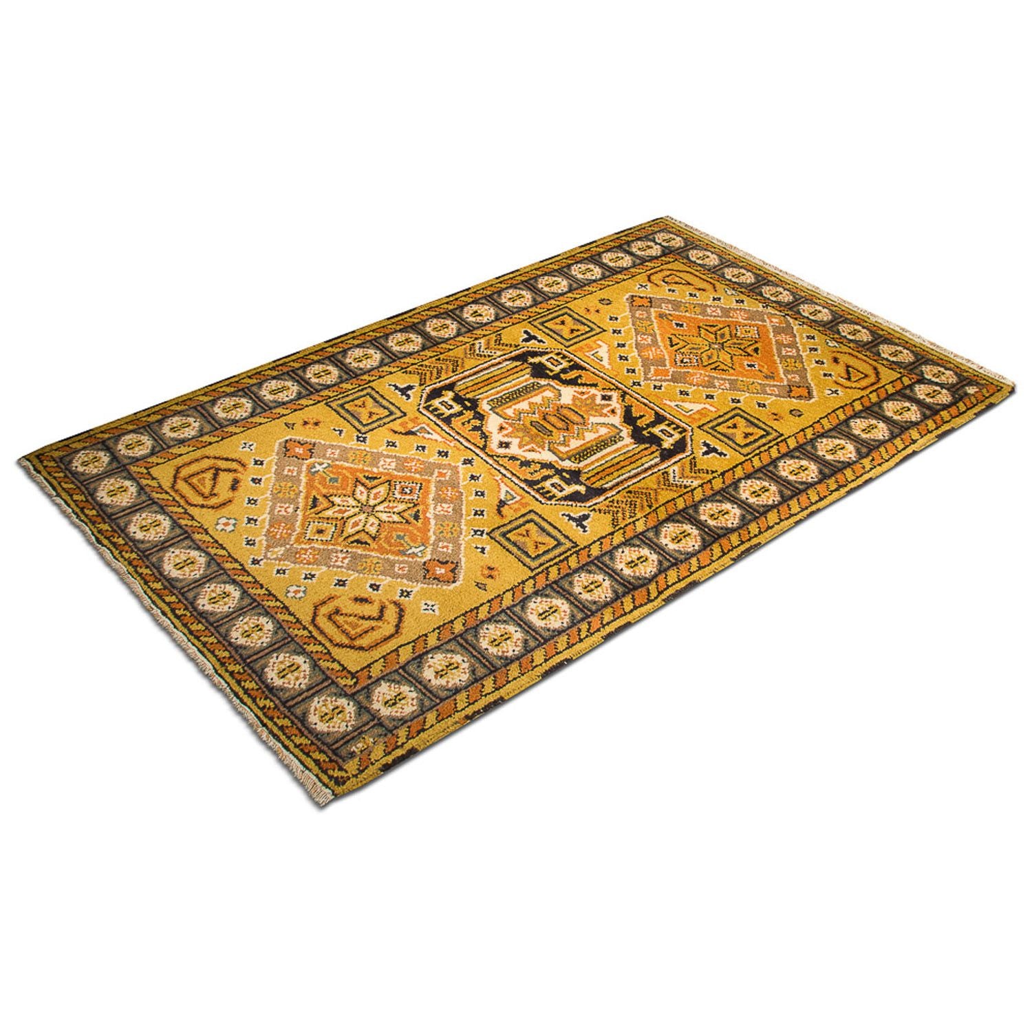 Orientalsk tæppe - 154 x 95 cm - guld