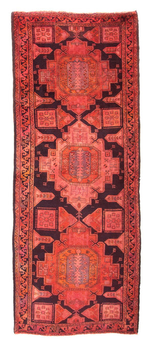 Løber Persisk tæppe - Nomadisk - 345 x 125 cm - lysrød