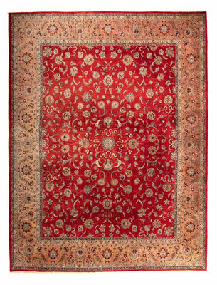 Orientalsk tæppe - Tabriz - 363 x 280 cm - mørkerød