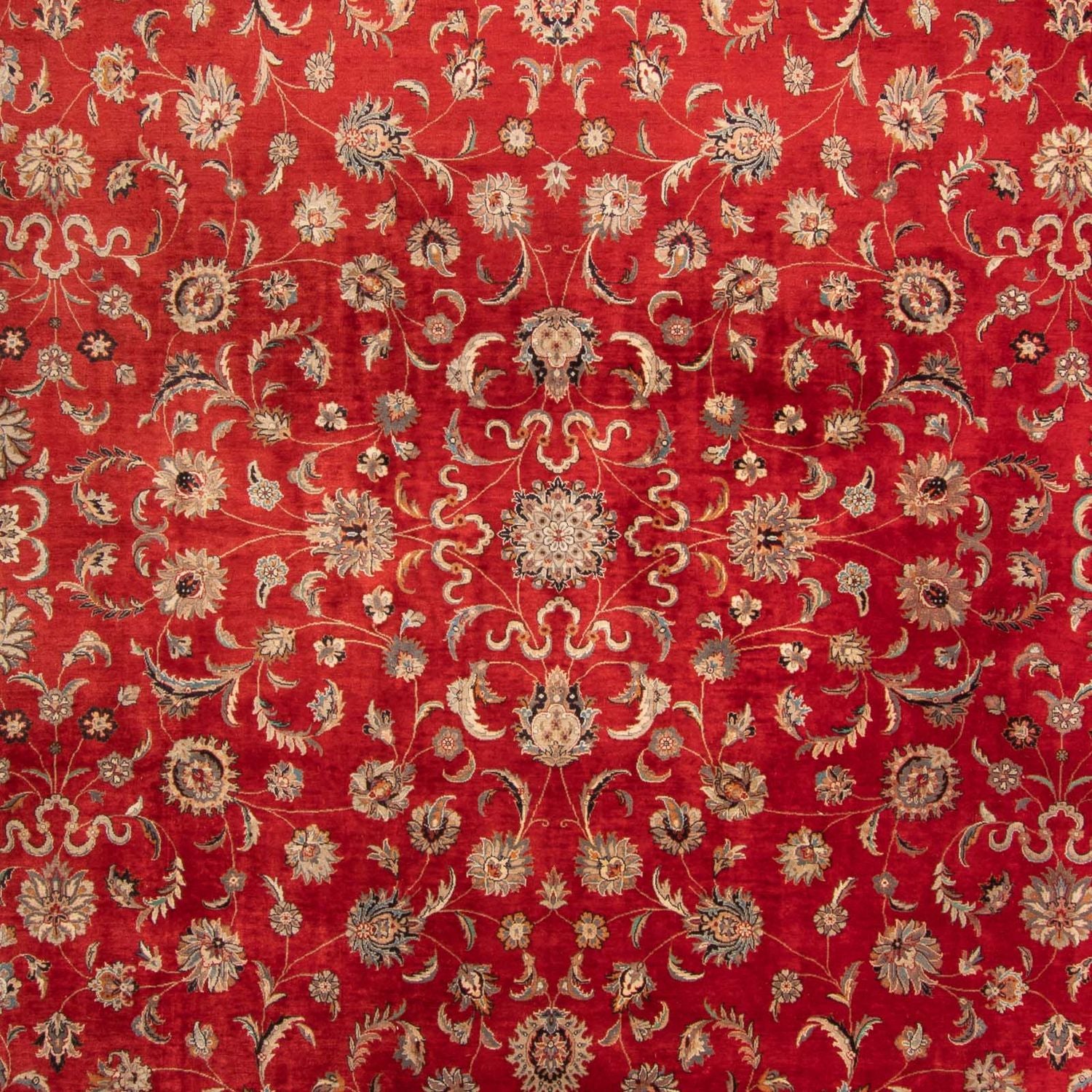 Orientalsk tæppe - Tabriz - 363 x 280 cm - mørkerød
