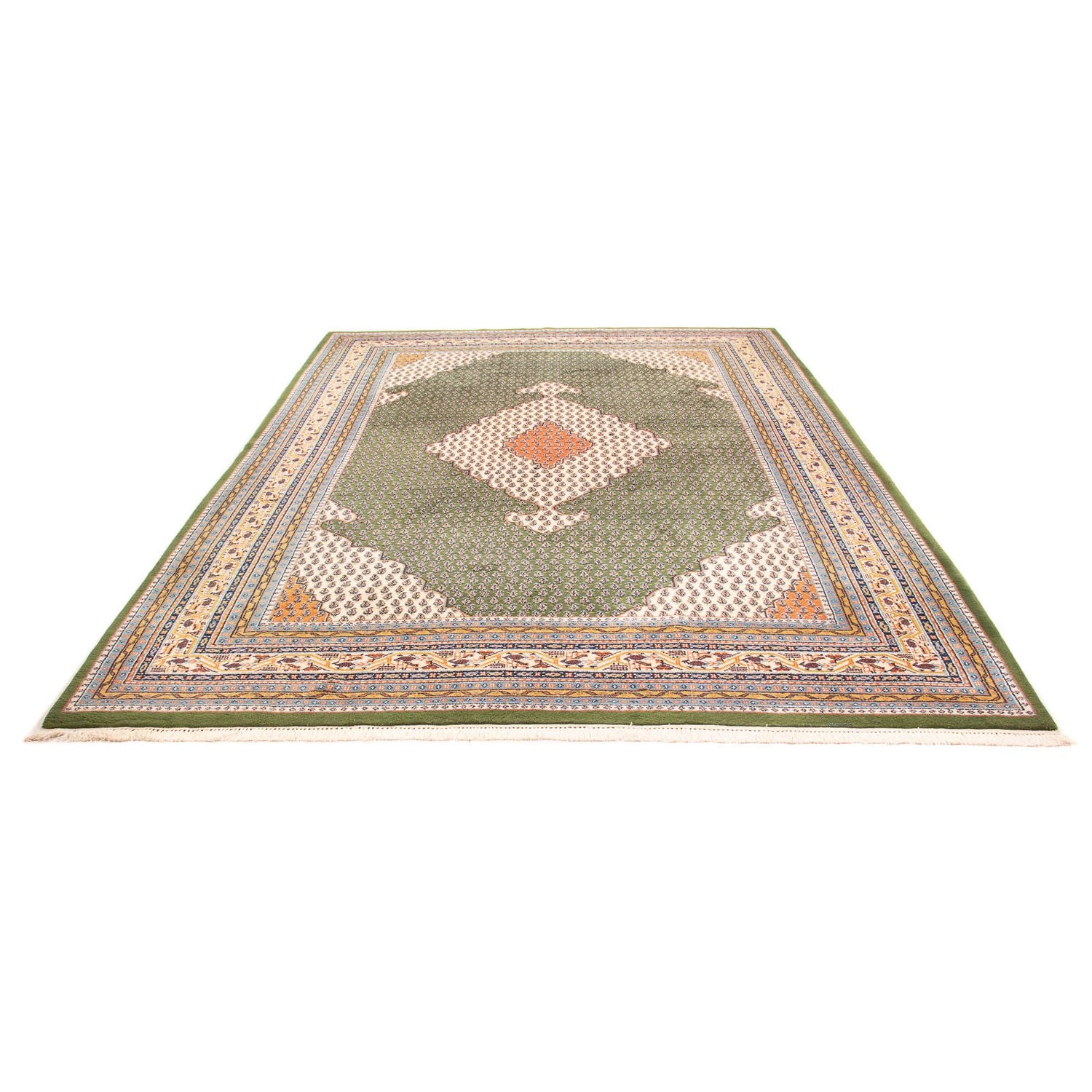 Orientalsk tæppe - Mir - Indus - 348 x 240 cm - grøn