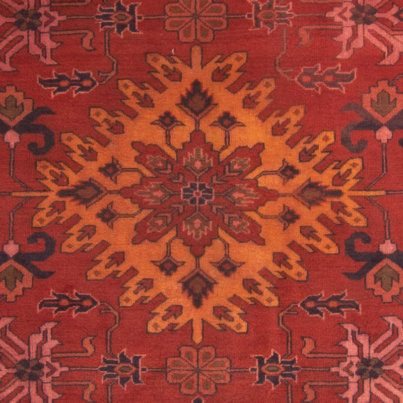 Afghansk tæppe - Hatshlu - 313 x 210 cm - mørkerød