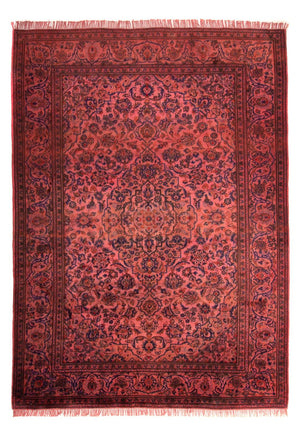 Persisk tæppe - Keshan - 348 x 240 cm - lysrød