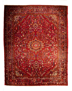 Persisk tæppe - Nomadisk - 460 x 326 cm - mørkerød