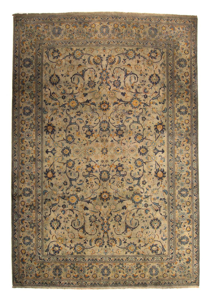 Persisk tæppe - Keshan - 330 x 240 cm - lys brun