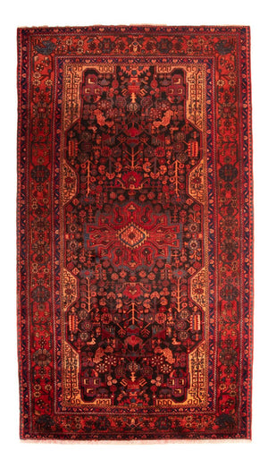 Persisk tæppe - Nomadisk - 348 x 185 cm - mørkerød