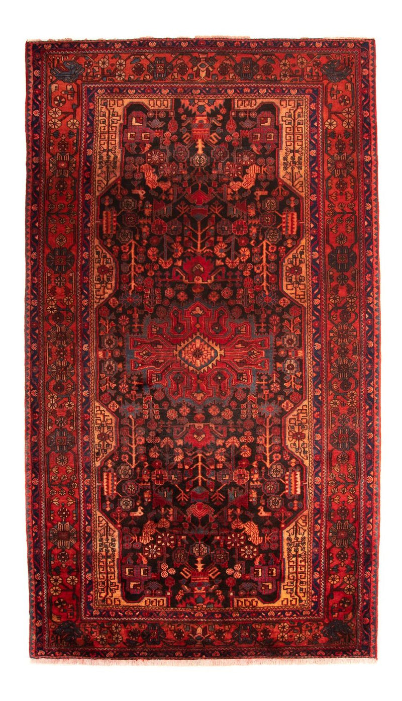 Persisk tæppe - Nomadisk - 348 x 185 cm - mørkerød