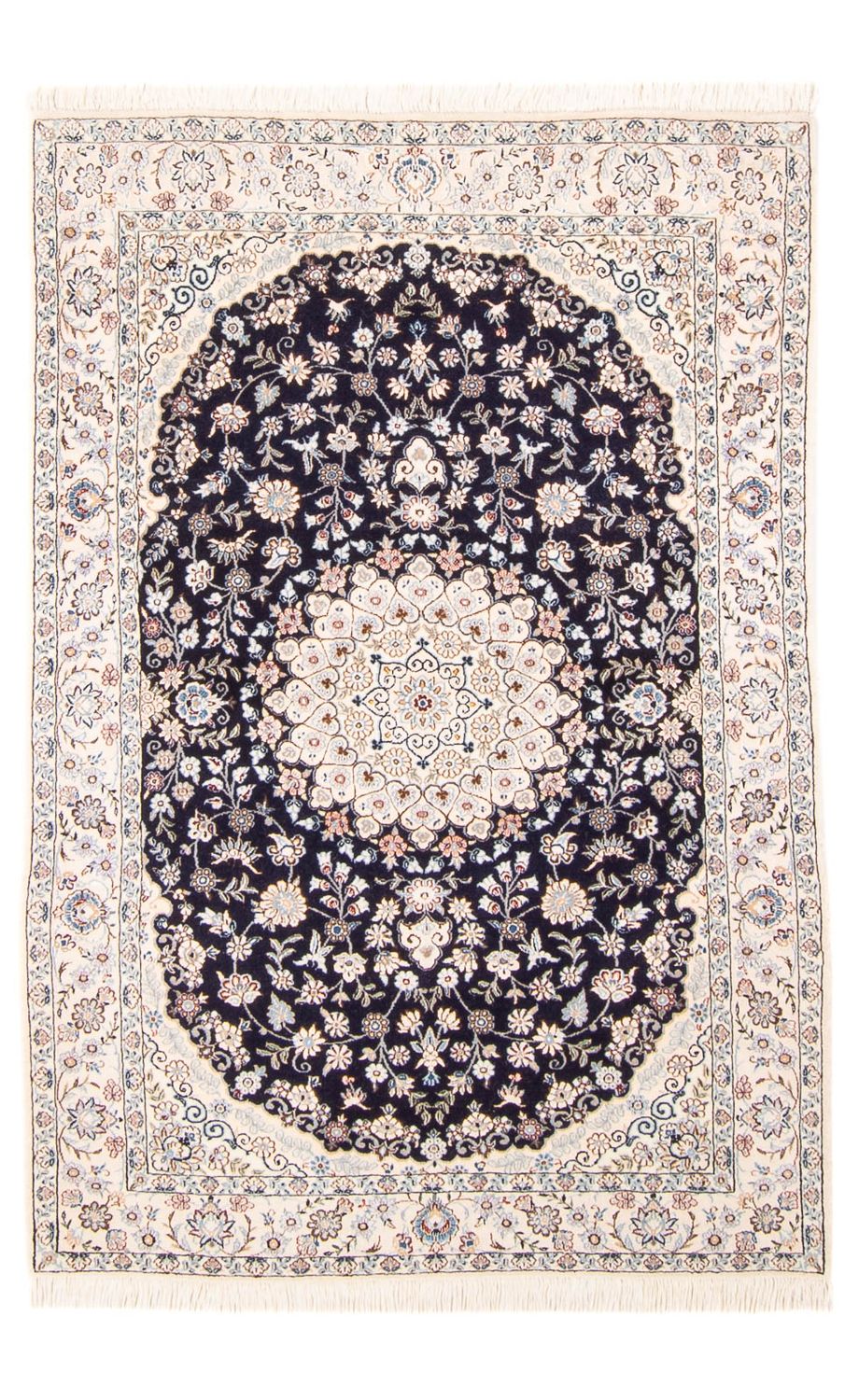 Persisk tæppe - Nain - Premium - 150 x 97 cm - mørkeblå
