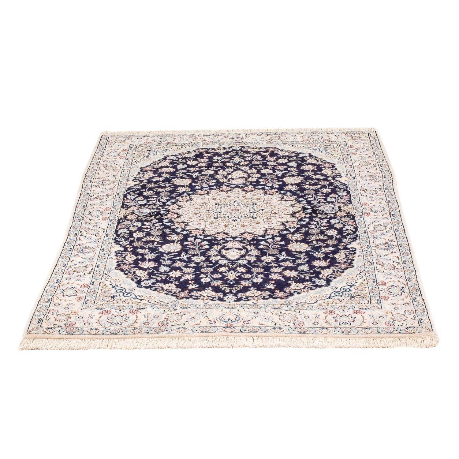 Persisk tæppe - Nain - Premium - 150 x 97 cm - mørkeblå