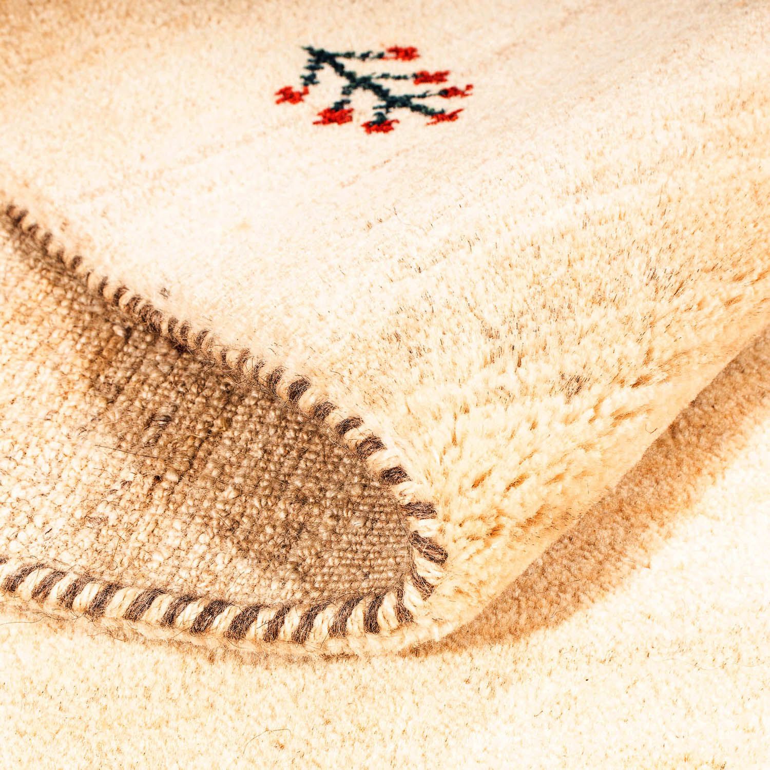 Gabbeh Tæppe - Loribaft Persisk - 199 x 141 cm - lys beige