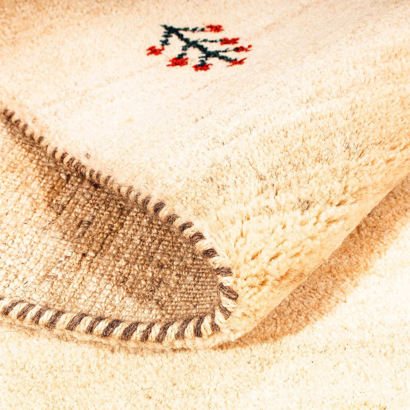 Gabbeh Tæppe - Loribaft Persisk - 199 x 141 cm - lys beige