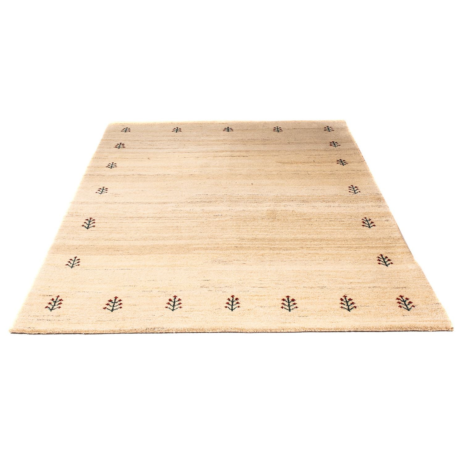 Gabbeh Tæppe - Loribaft Persisk - 199 x 141 cm - lys beige