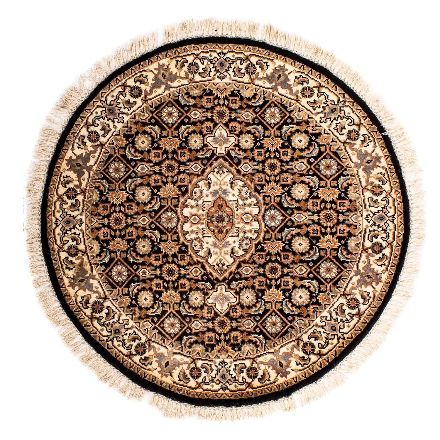 Orientalsk tæppe - Bijar - Indus rundt  - 93 x 93 cm - mørkeblå