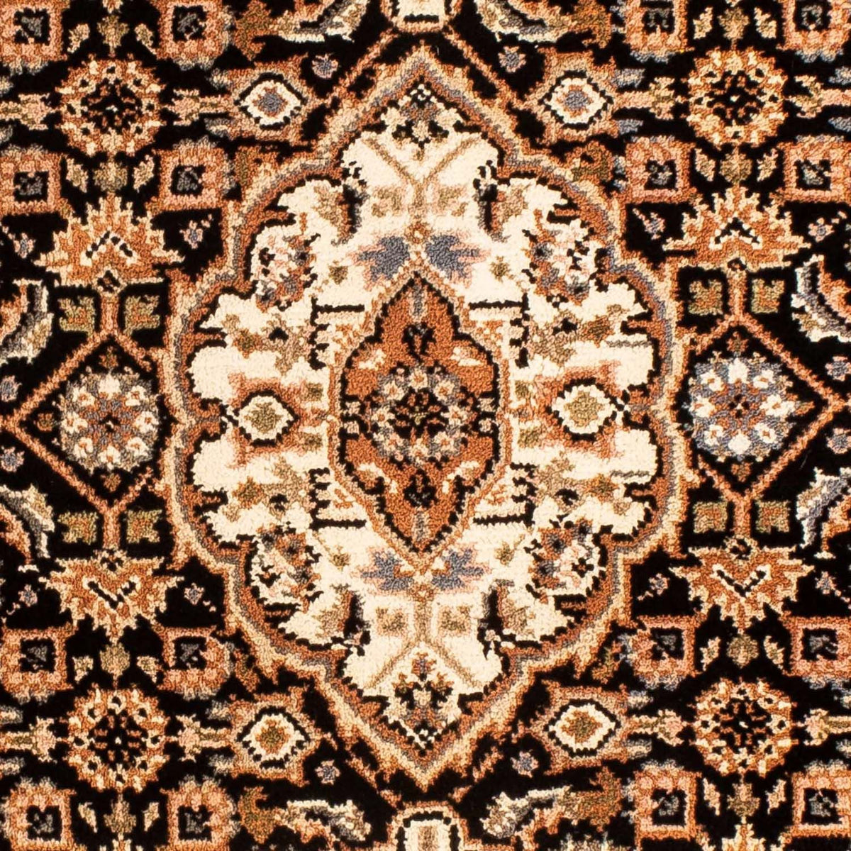 Orientalsk tæppe - Bijar - Indus rundt  - 93 x 93 cm - mørkeblå