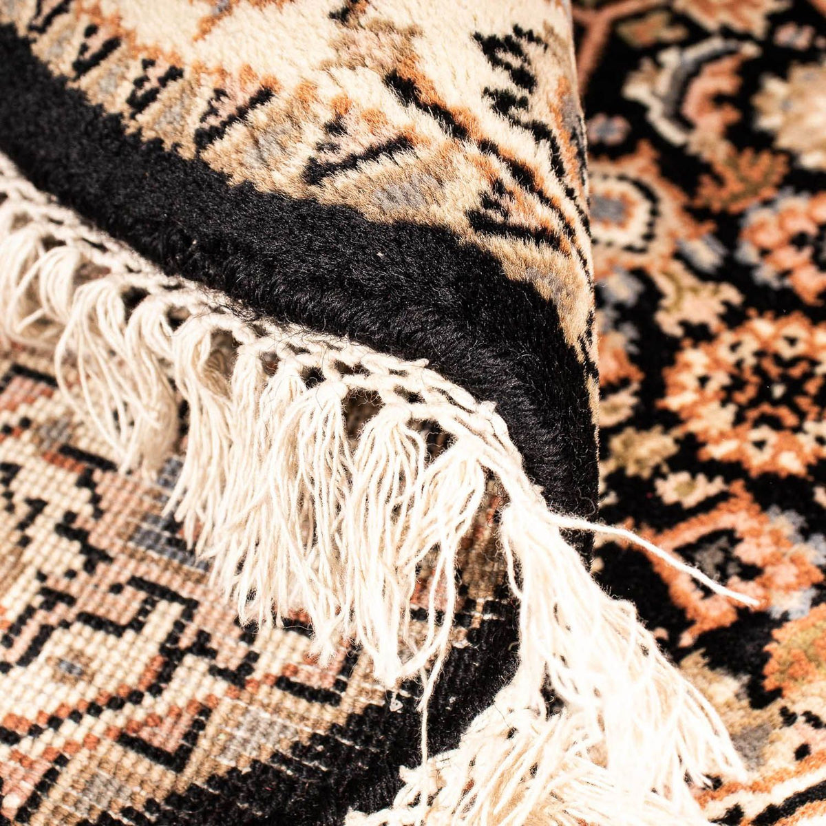 Orientalsk tæppe - Bijar - Indus rundt  - 93 x 93 cm - mørkeblå