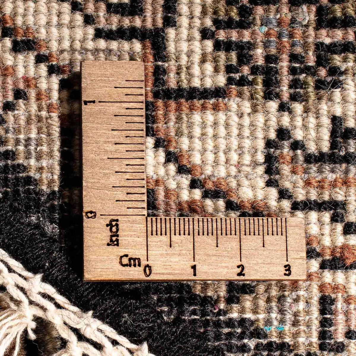 Orientalsk tæppe - Bijar - Indus rundt  - 93 x 93 cm - mørkeblå