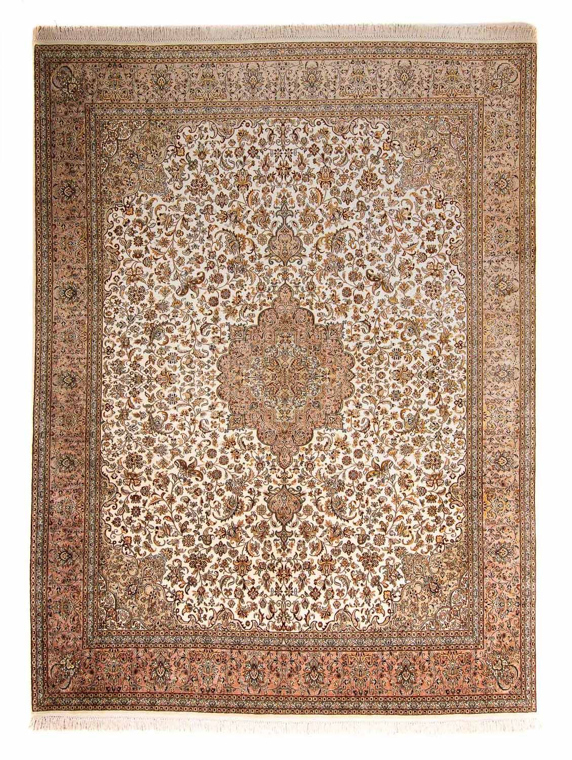 Silketæppe - Kashmir Silk - 307 x 243 cm - beige
