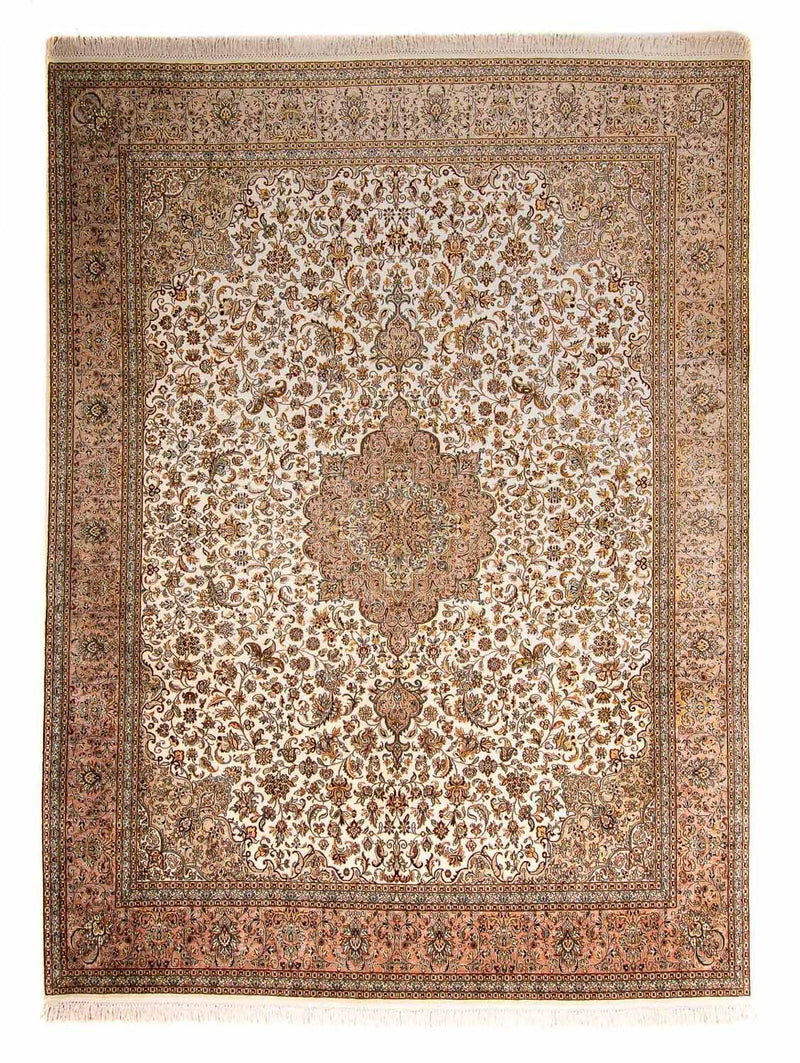 Silketæppe - Kashmir Silk - 307 x 243 cm - beige