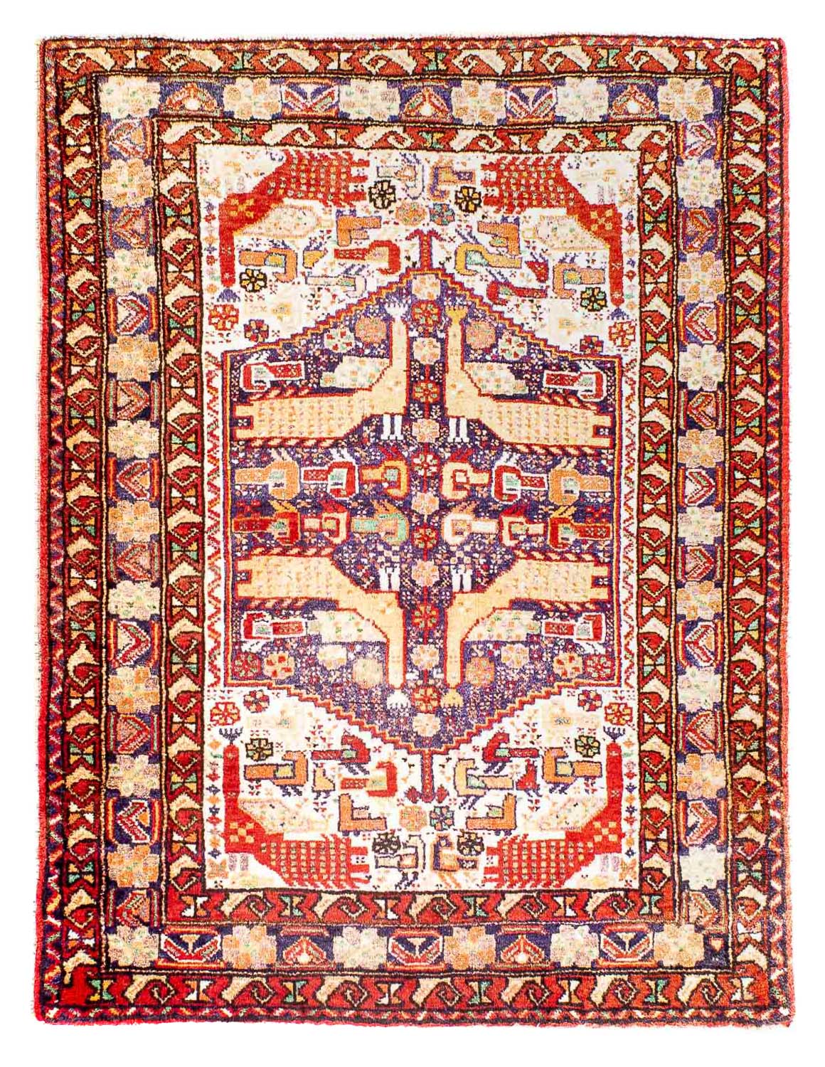 Persisk tæppe - Nomadisk - 89 x 72 cm - flerfarvet
