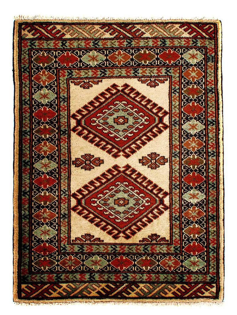 Turkaman-tæppe - 94 x 67 cm - beige