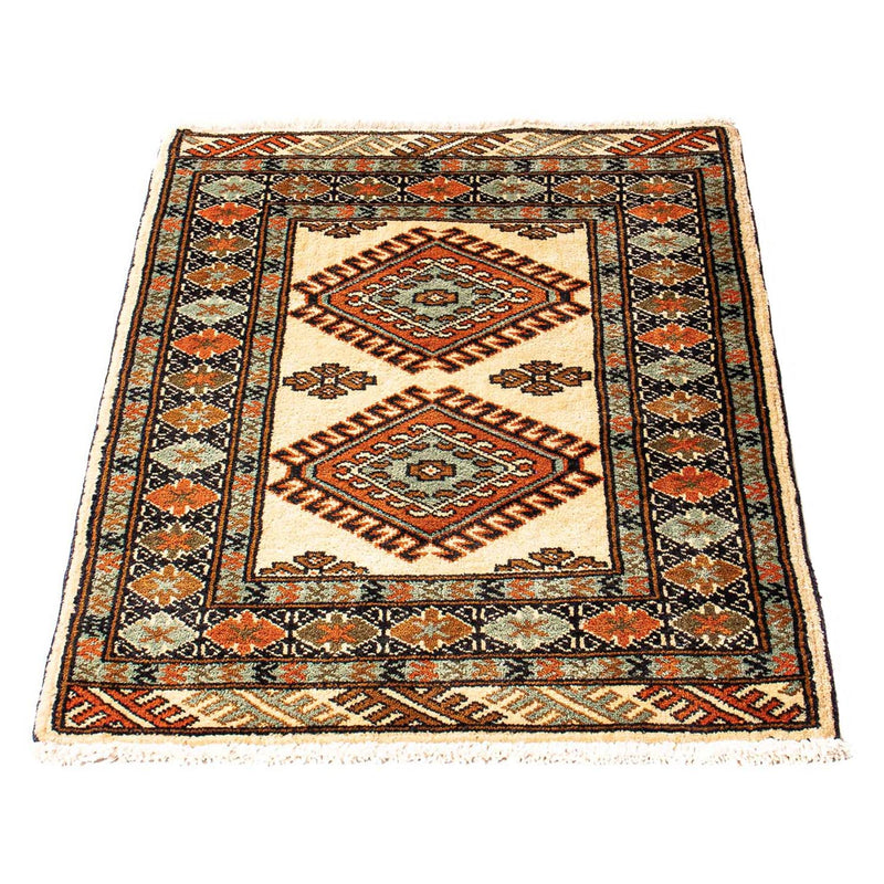 Turkaman-tæppe - 94 x 67 cm - beige