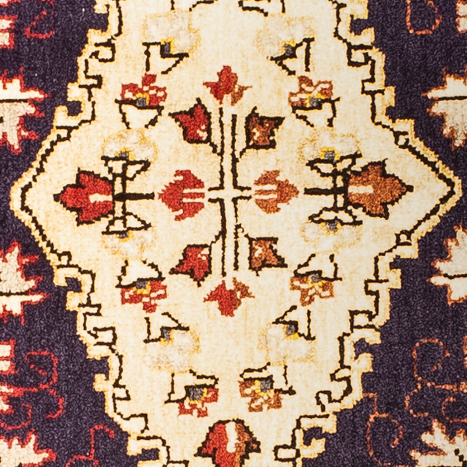 Persisk tæppe - Keshan - 93 x 72 cm - mørkeblå