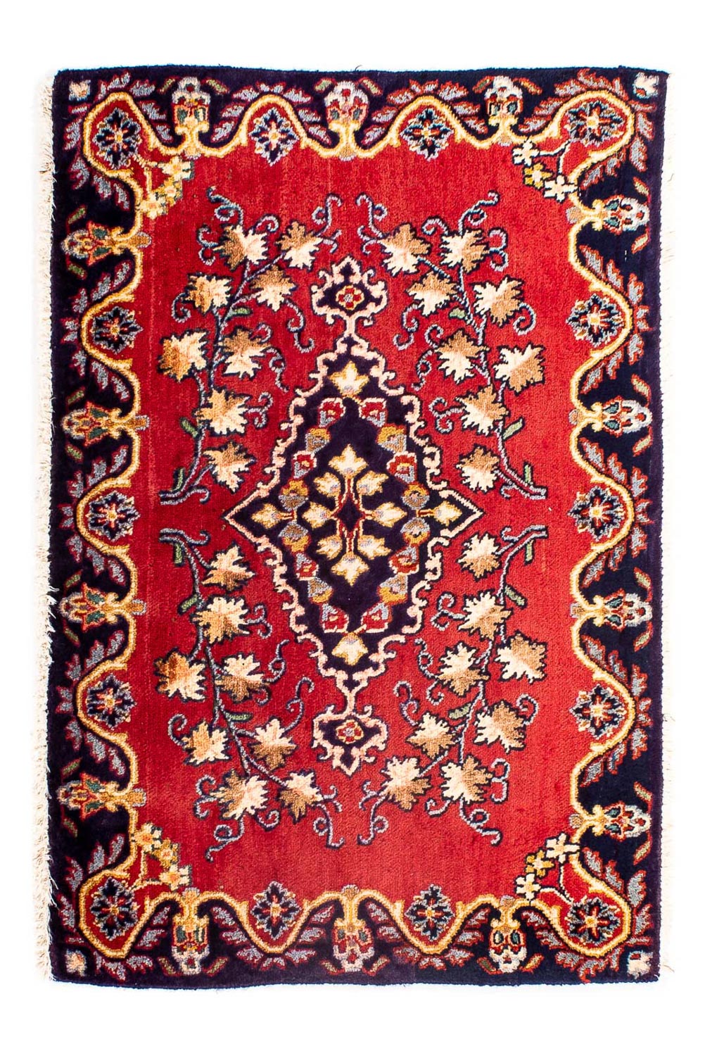 Persisk tæppe - Keshan - 88 x 62 cm - mørkerød
