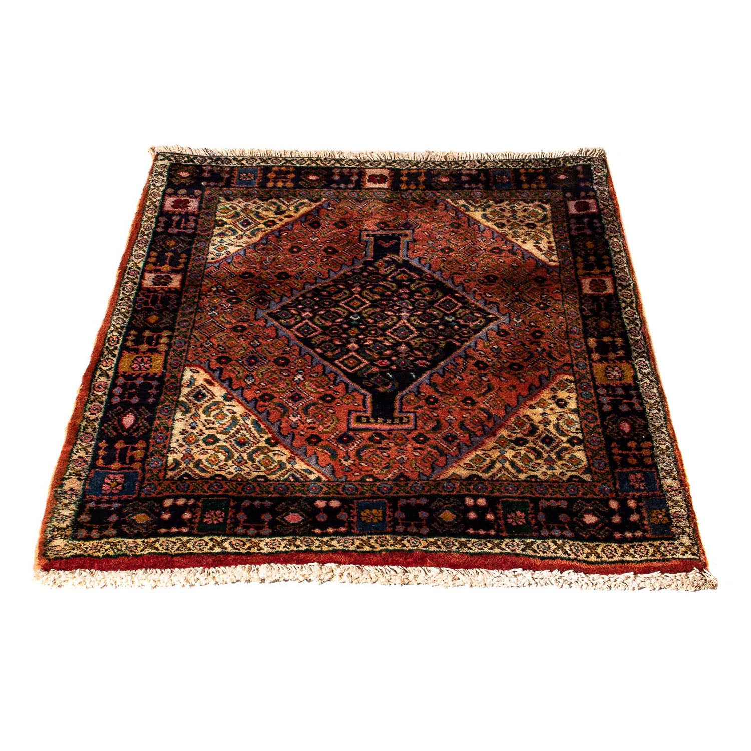 Persisk tæppe - Nomadisk firkantet  - 91 x 77 cm - lysrød