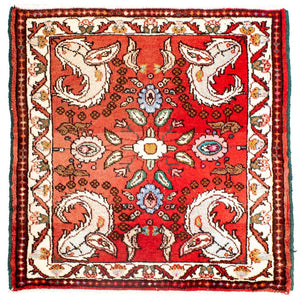 Persisk tæppe - Classic firkantet  - 81 x 75 cm - rød