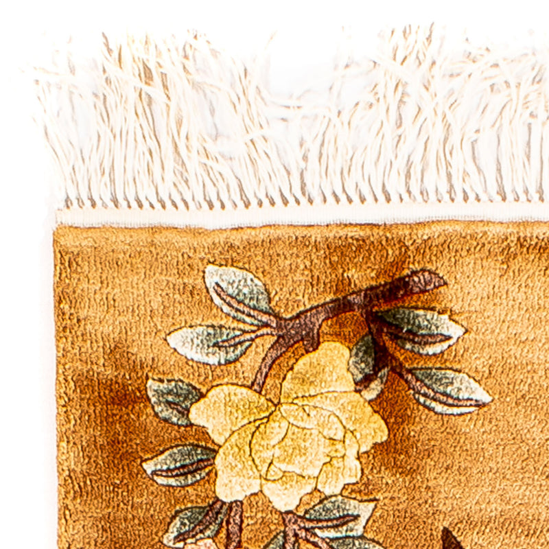 Silketæppe - China Silk - 54 x 32 cm - brun