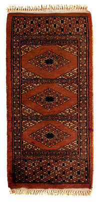 Pakistan Tæppe - 63 x 32 cm - mørkerød
