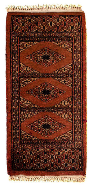 Pakistan Tæppe - 63 x 32 cm - mørkerød