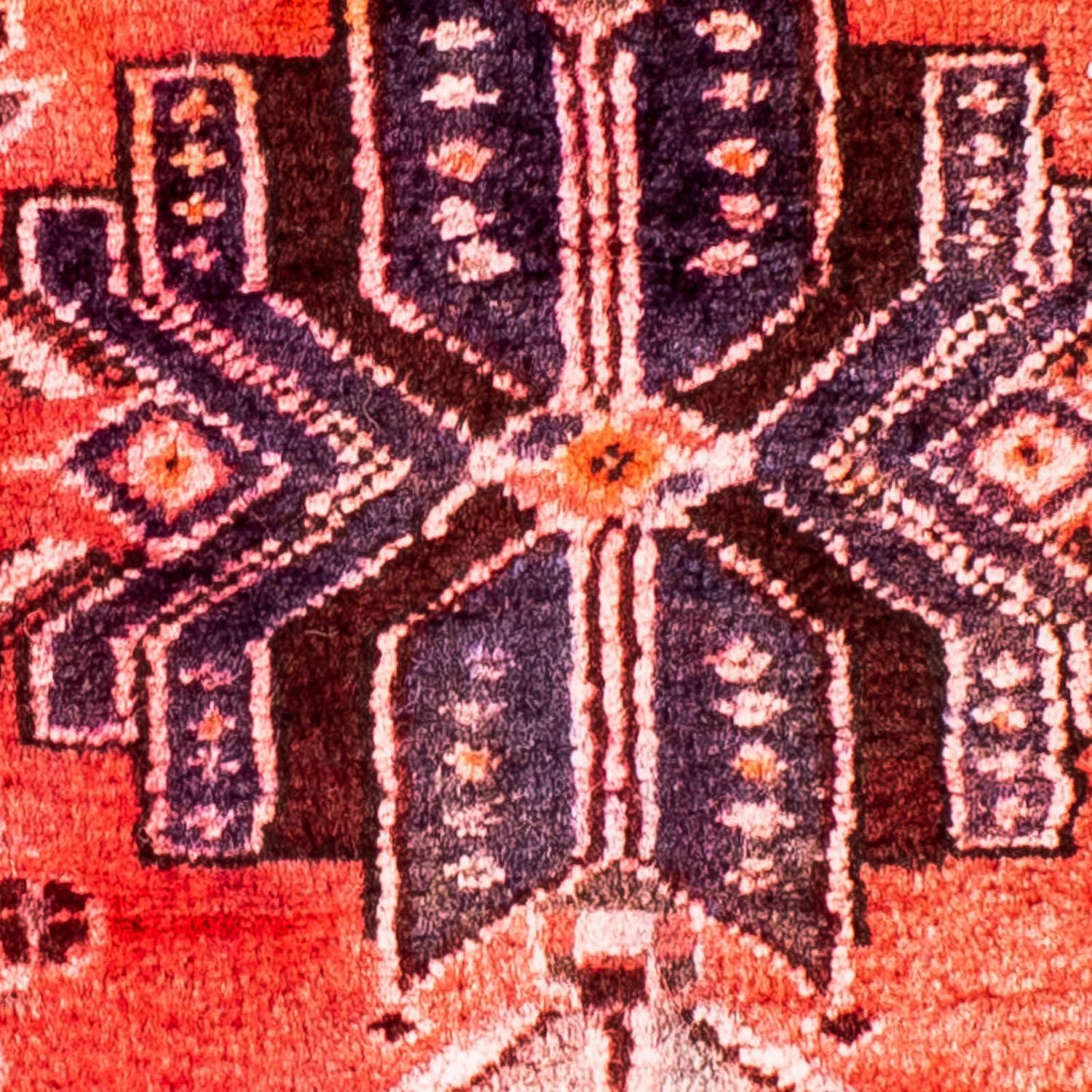 Persisk tæppe - Keshan firkantet  - 107 x 96 cm - lysrød