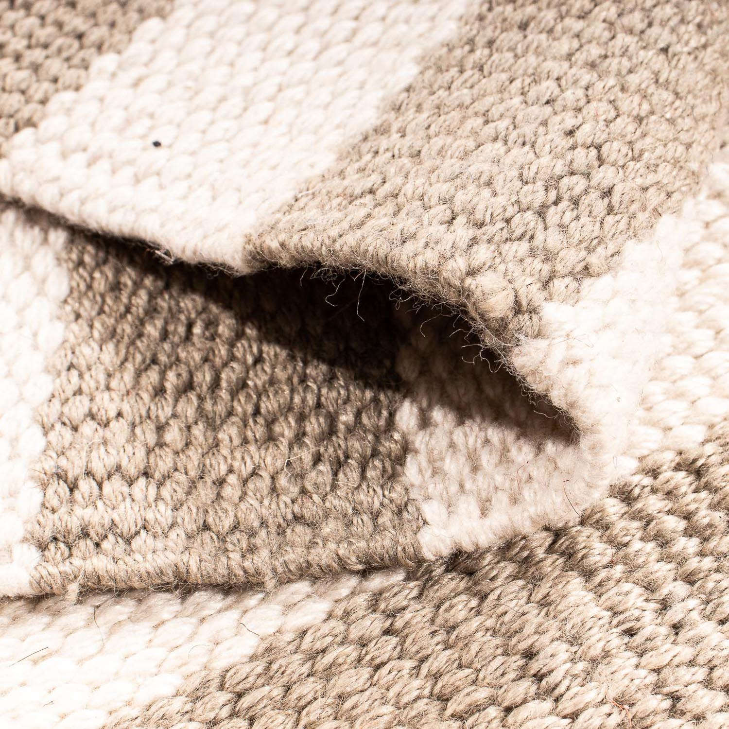 Kelim-tæppe - Trendy firkantet  - 68 x 64 cm - beige