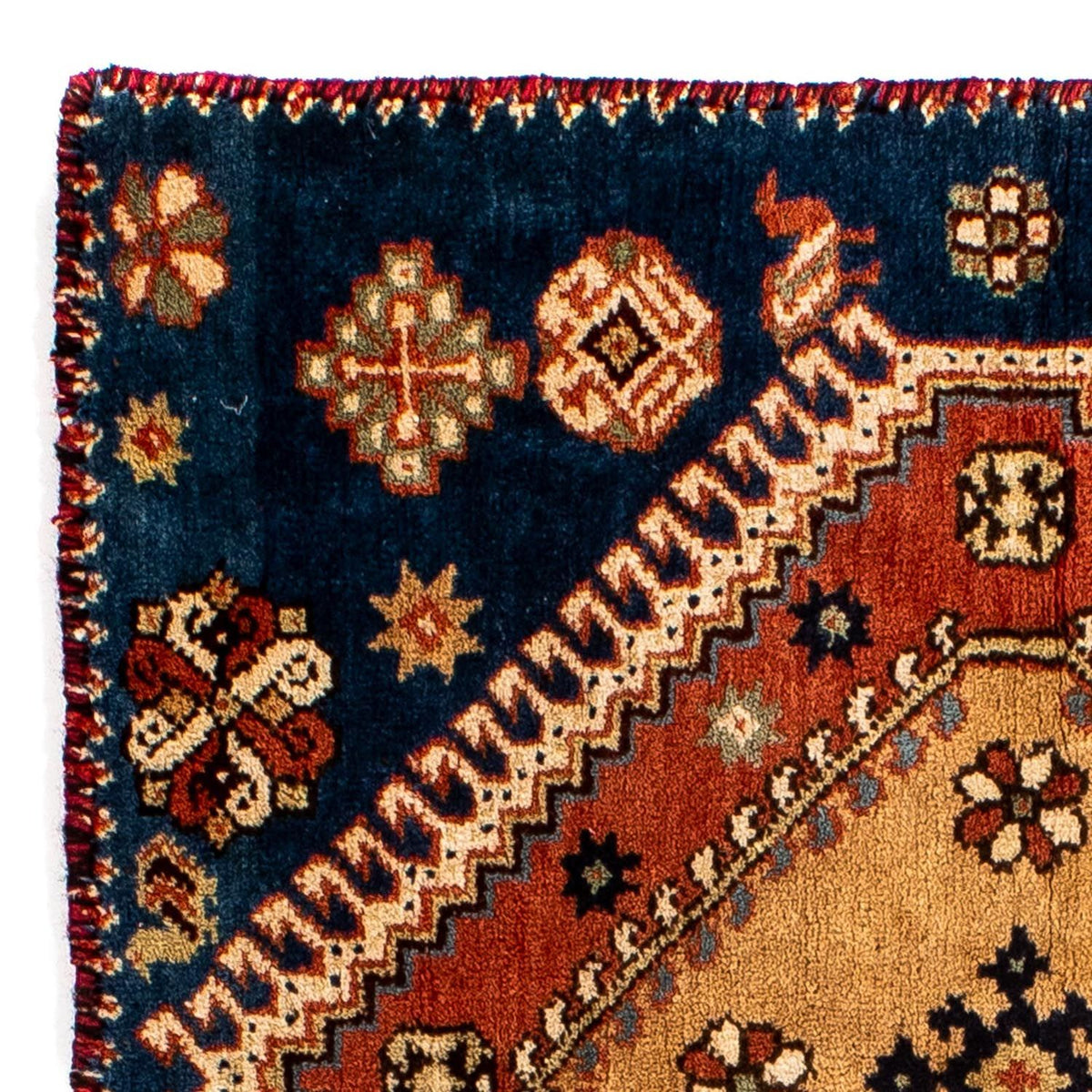 Persisk tæppe - Nomadisk firkantet  - 70 x 68 cm - mørkeblå