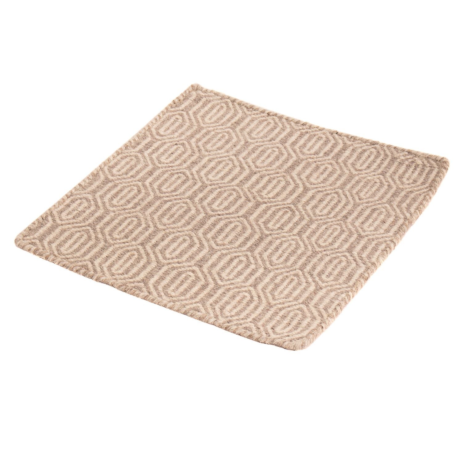 Kelim-tæppe - Trendy firkantet  - 46 x 45 cm - lys brun