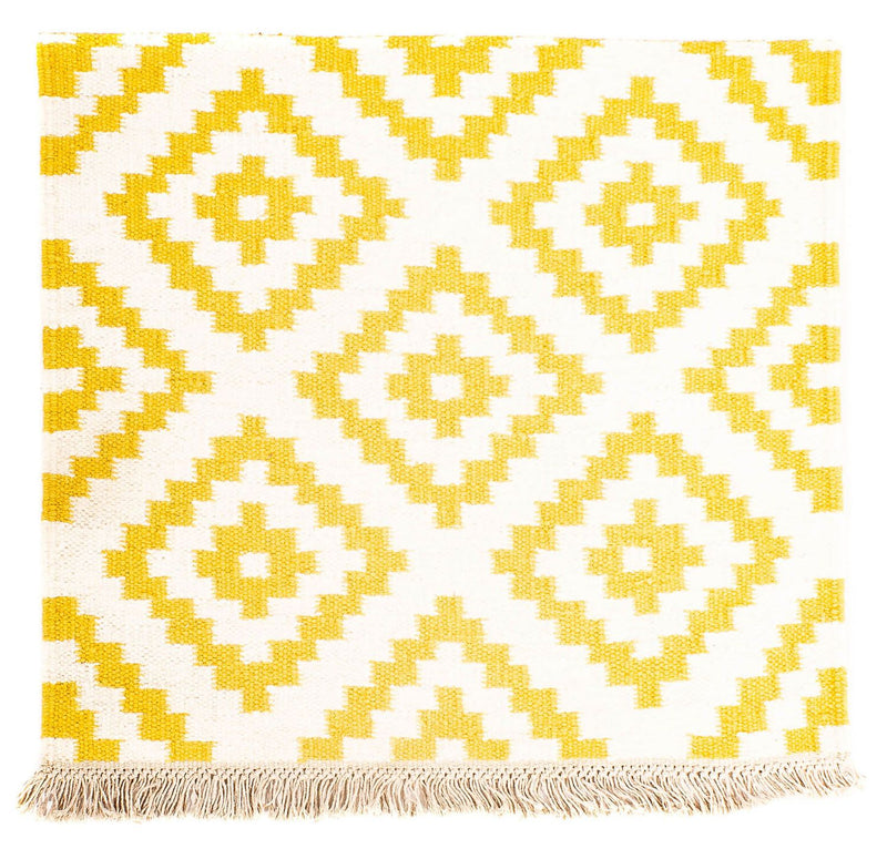 Kelim-tæppe - Trendy firkantet  - 80 x 72 cm - beige
